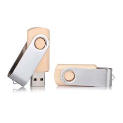 16 GB Ahşap Döner Kapaklı USB Bellek - ILPEN