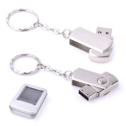 16 GB Döner Kapaklı Metal Anahtarlık USB Bellek - ILPEN
