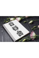 3 Maymun Tasarım Ahşap Kapaklı Mdf Defter Çizgisiz - Walldeco