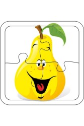 4 Parça Ahşap Çocuk Puzzle Armut - Walldeco