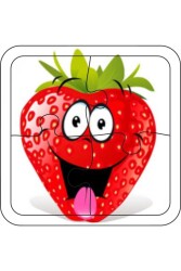 4 Parça Ahşap Çocuk Puzzle Çilek - Walldeco