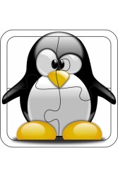 4 Parça Ahşap Çocuk Puzzle Penguen - Walldeco