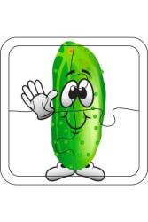 4 Parça Ahşap Çocuk Puzzle Salatalık - Walldeco