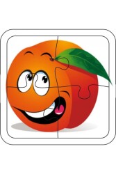 4 Parça Ahşap Çocuk Puzzle Şeftali - Walldeco