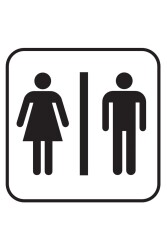 Beyaz Siyah Wc Tuvalet Ikon Sticker - Walldeco