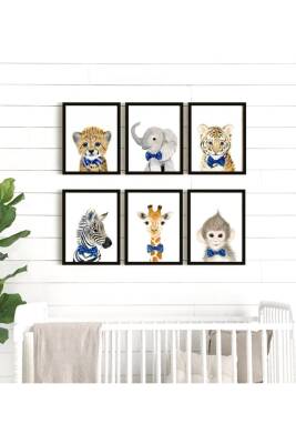 Çocuk Odası Ahşap Mdf Tablo Set 6lı - 1