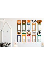 Çocuklar Için Çarpım Tablosu Hayvan Temalı Duvar Sticker - Walldeco