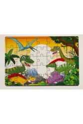Dinopark 35 Parça Ahşap Puzzle Yapboz - 