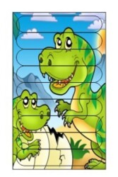 Eğitici Öğretici Zeka Geliştirici Sevimli Ahşap Çubuk Puzzle Dinazor - Walldeco