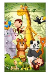 Eğitici Öğretici Zeka Geliştirici Sevimli Ahşap Çubuk Puzzle Hayvanlar - Walldeco