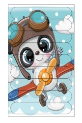 Eğitici Öğretici Zeka Geliştirici Sevimli Ahşap Çubuk Puzzle Sevimli Uçak - Walldeco