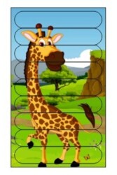 Eğitici Öğretici Zeka Geliştirici Sevimli Ahşap Çubuk Puzzle Zürafa - Walldeco