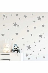Gri Yıldız Duvar Sticker 3-4-5 cm 144 adet - Walldeco
