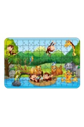 Hayvanlar 104 Parça Ahşap Çocuk Puzzle - Walldeco