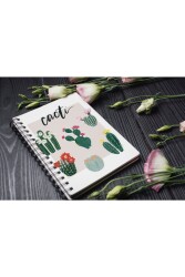 Kaktüs Ahşap Kapaklı Mdf Defter Çizgisiz - Walldeco