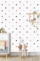 Rengarenk Yuvarlak Duvar Stickerı 204 Adet (Morlu) - Walldeco