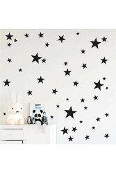 Siyah Yıldız Duvar Sticker 3-4-5cm 144 adet - Walldeco