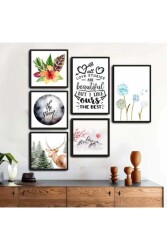 The Moon 6lı Ahşap Mdf Tablo Seti - Walldeco