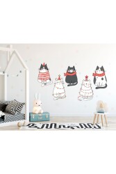 Yılbaşı Duvar Cam Sticker Kedi - Walldeco