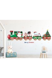 Yılbaşı Duvar Cam Sticker Tren - Walldeco
